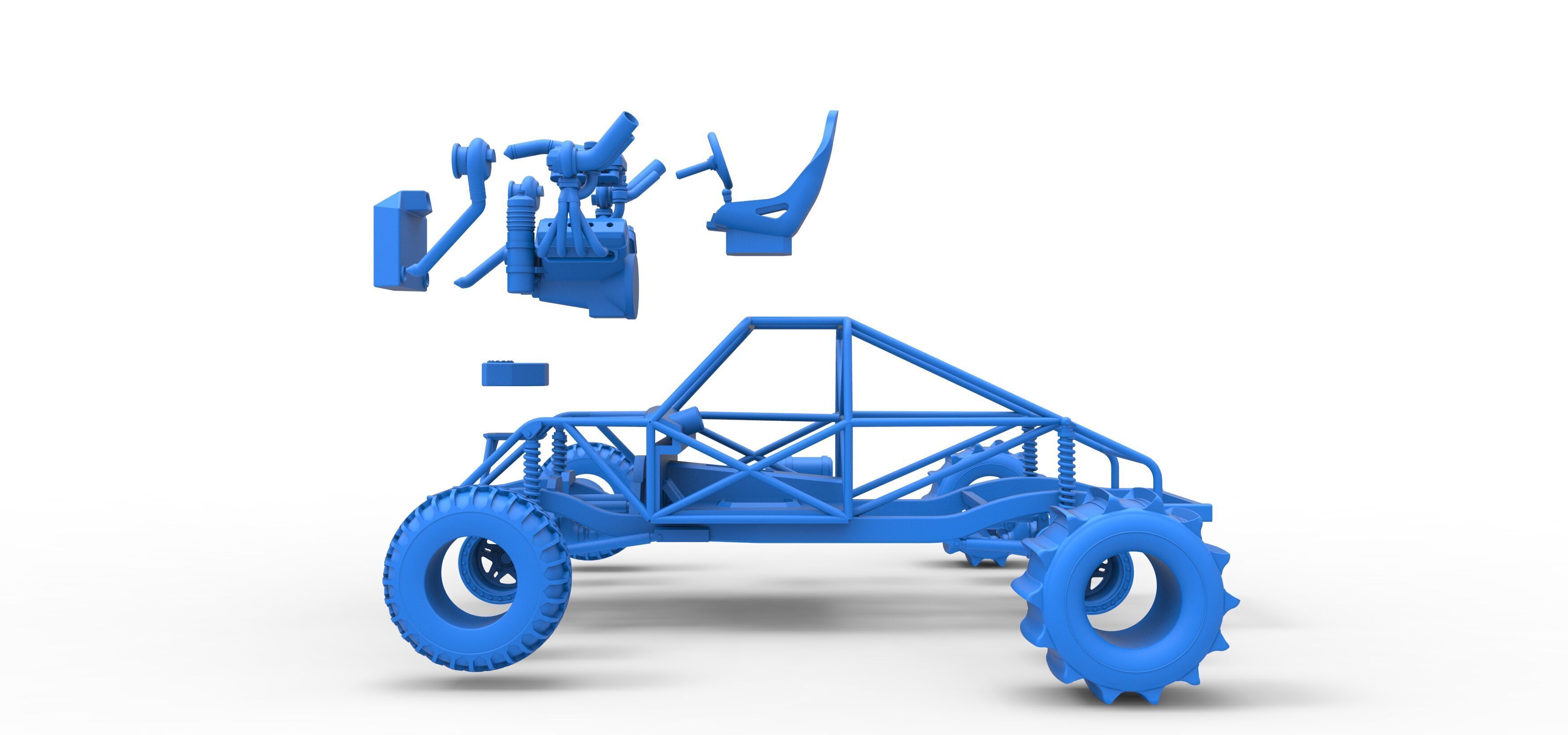 Uphill Sand Racing Dragster Base Version 3 Scale 1 to 25 3D print model_47