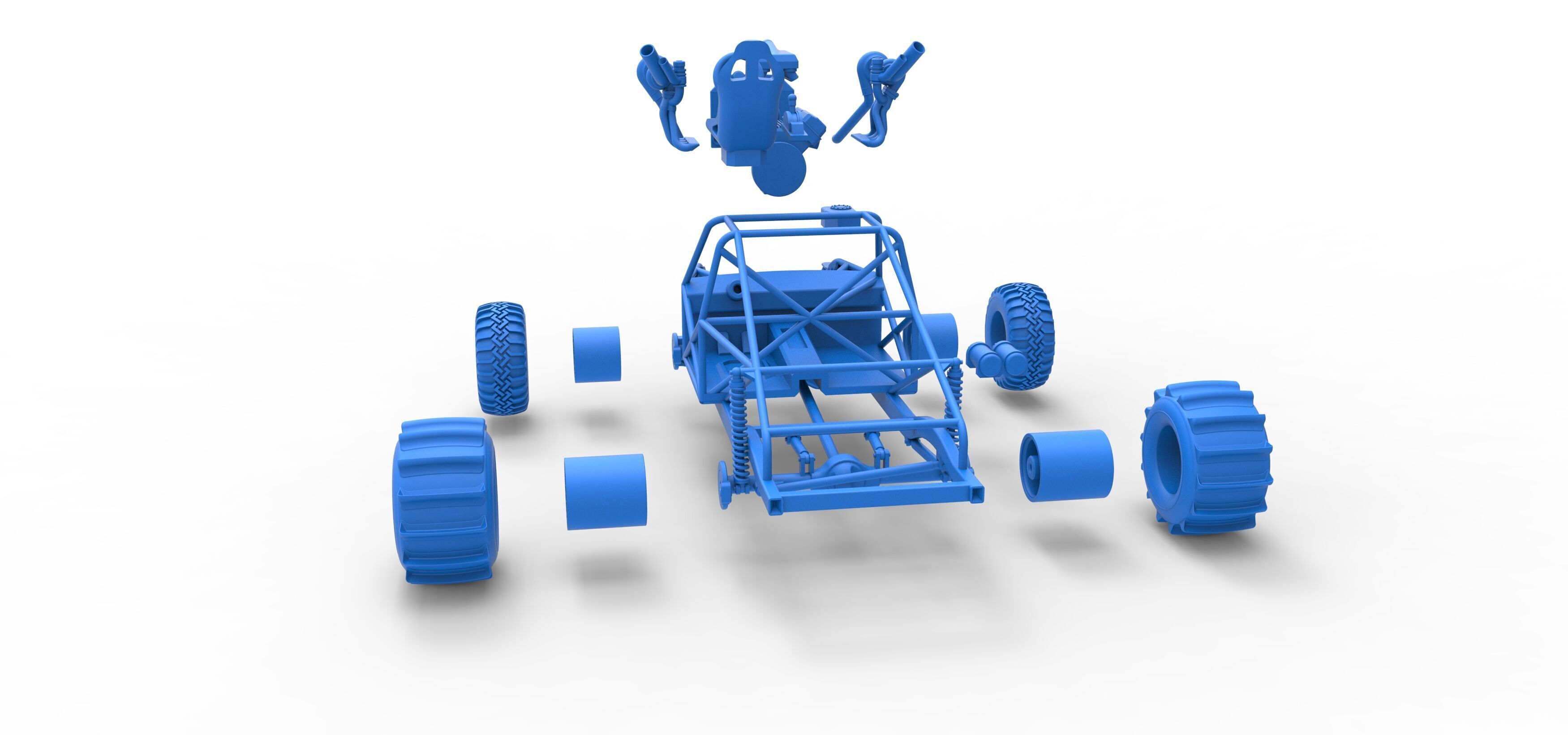 Uphill Sand Racing Dragster Base Version 3 Scale 1 to 25 3D print model_50