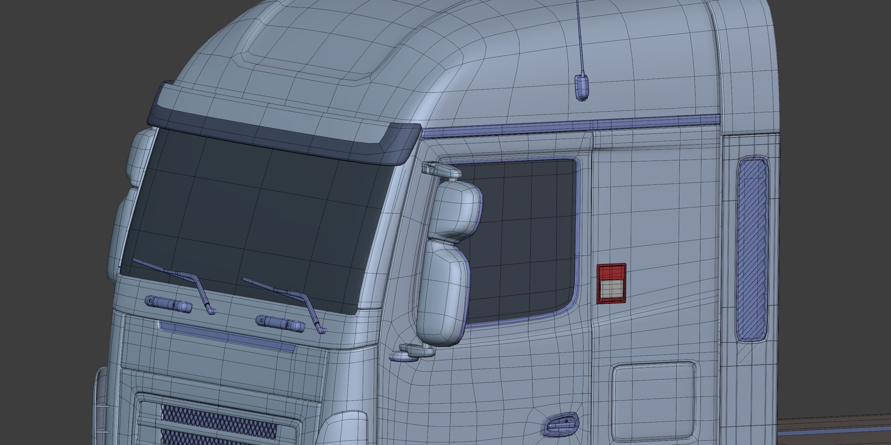 Flatbed Tailer Truck -- Generic Design 3D model_26