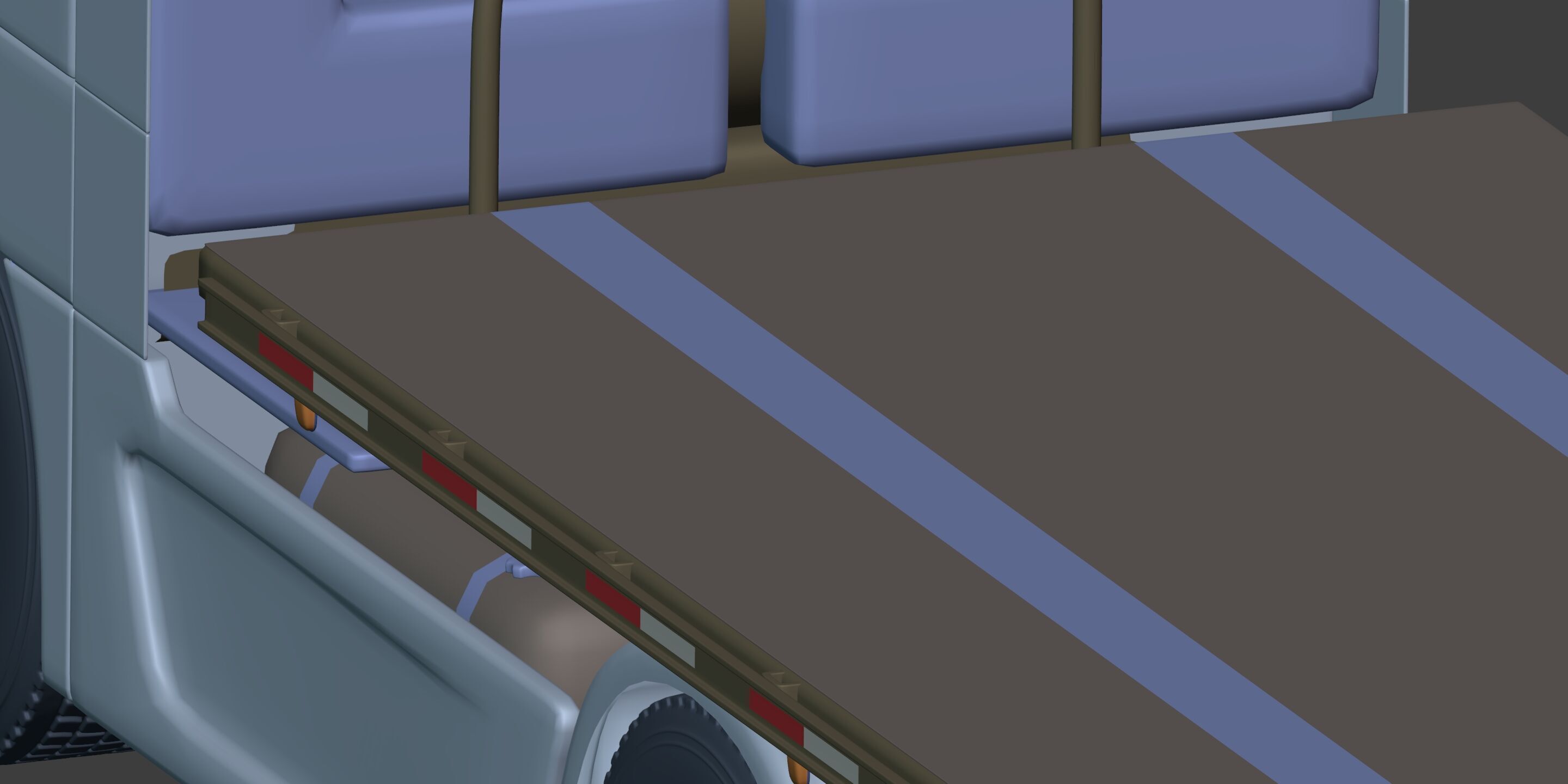 Flatbed Tailer Truck -- Generic Design 3D model_21