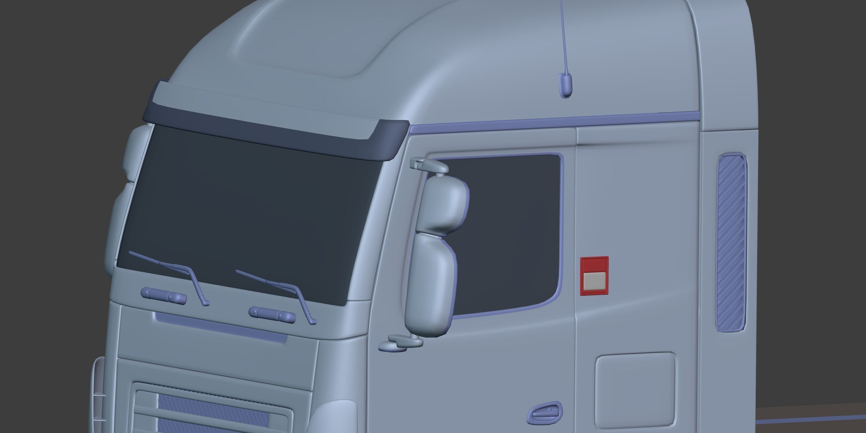 Flatbed Tailer Truck -- Generic Design 3D model_25