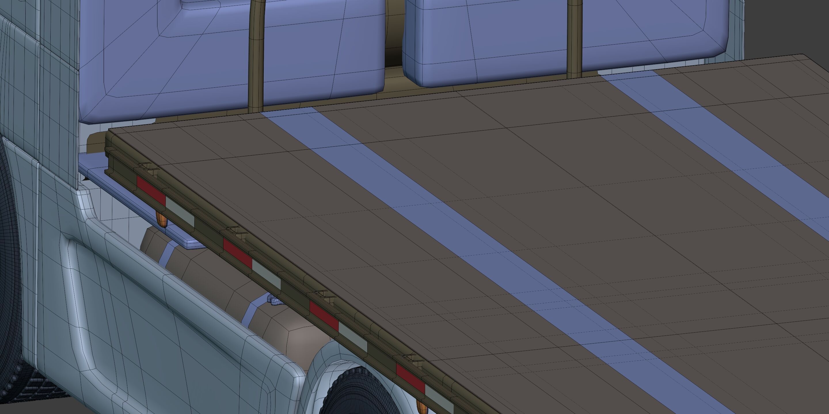 Flatbed Tailer Truck -- Generic Design 3D model_22