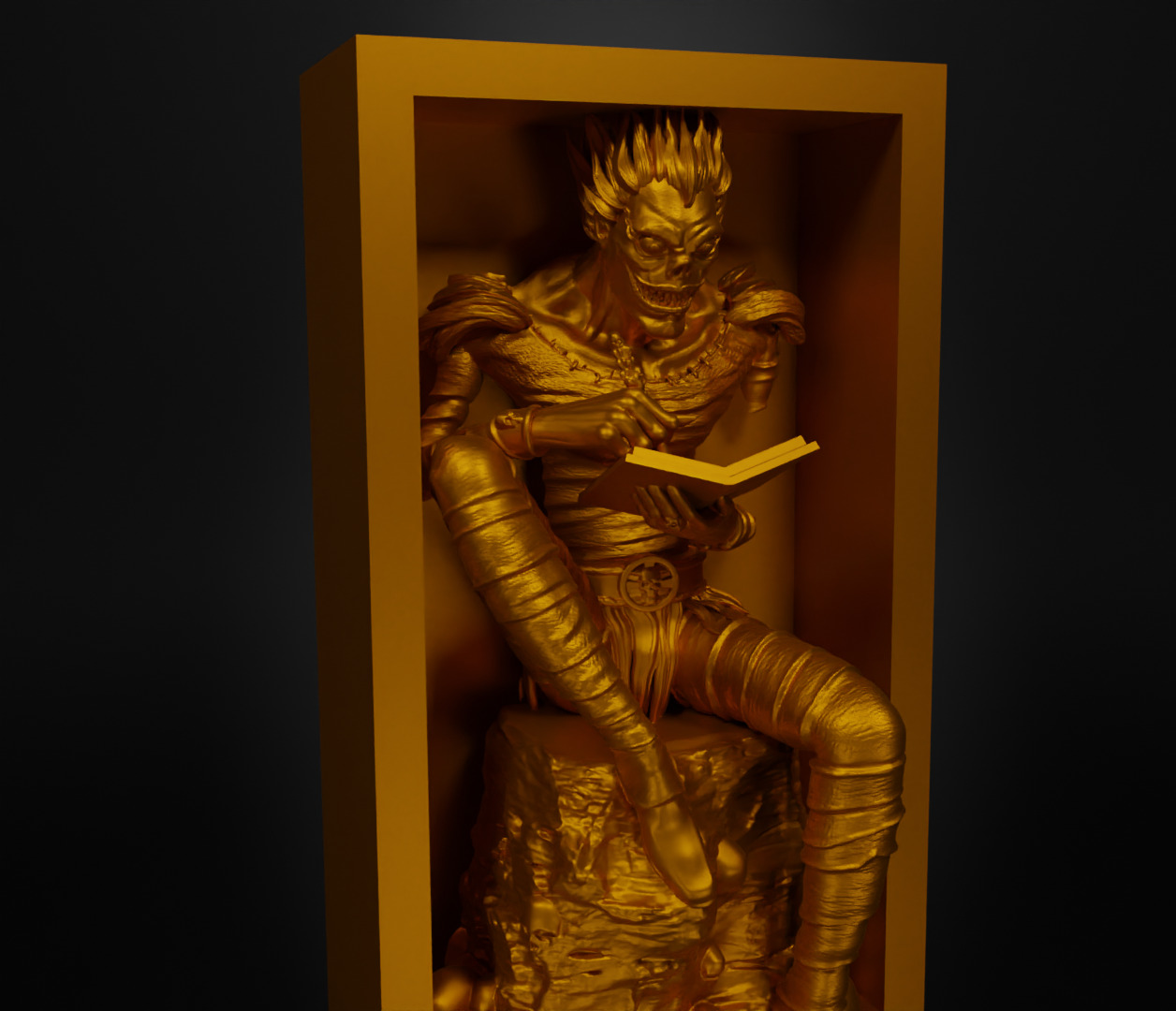 Death Book Nook - Anime Death Note Bookend - Book Shelter Prop 3D print model_23