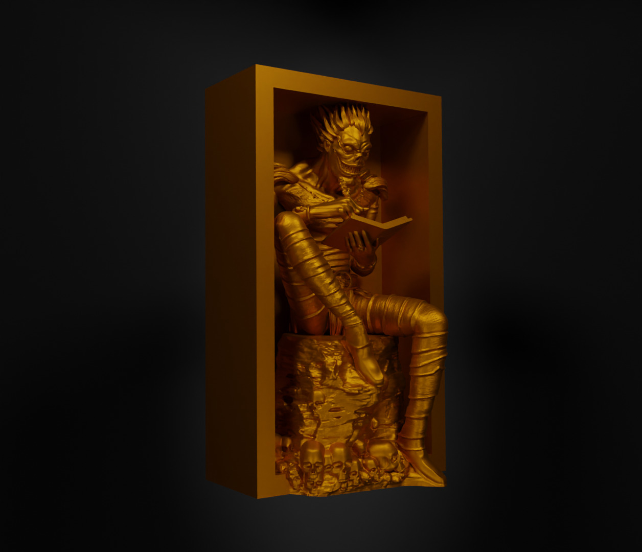 Death Book Nook - Anime Death Note Bookend - Book Shelter Prop 3D print model_17