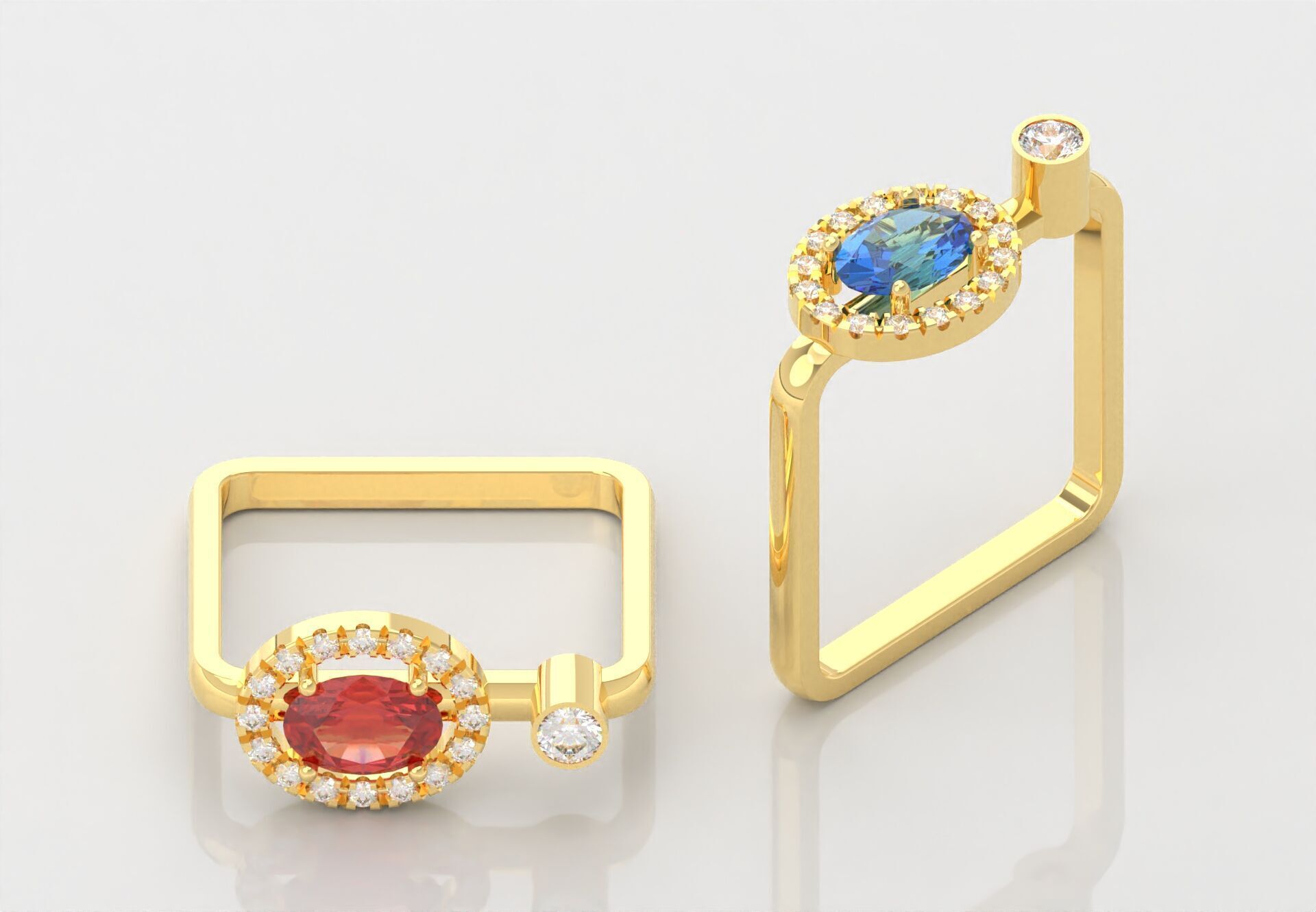 Fashion Ring With Diamonds 3D print model_2