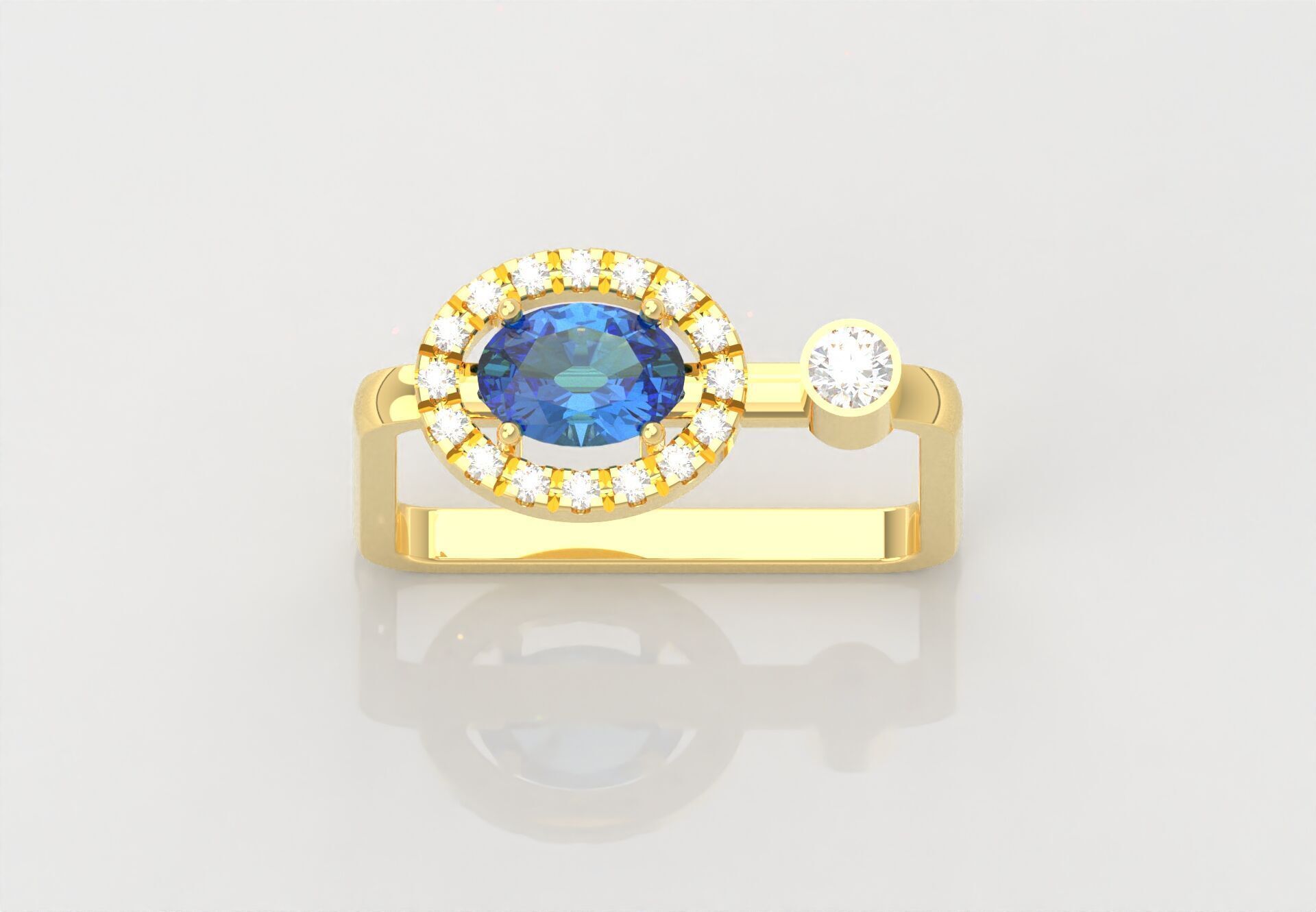 Fashion Ring With Diamonds 3D print model_4