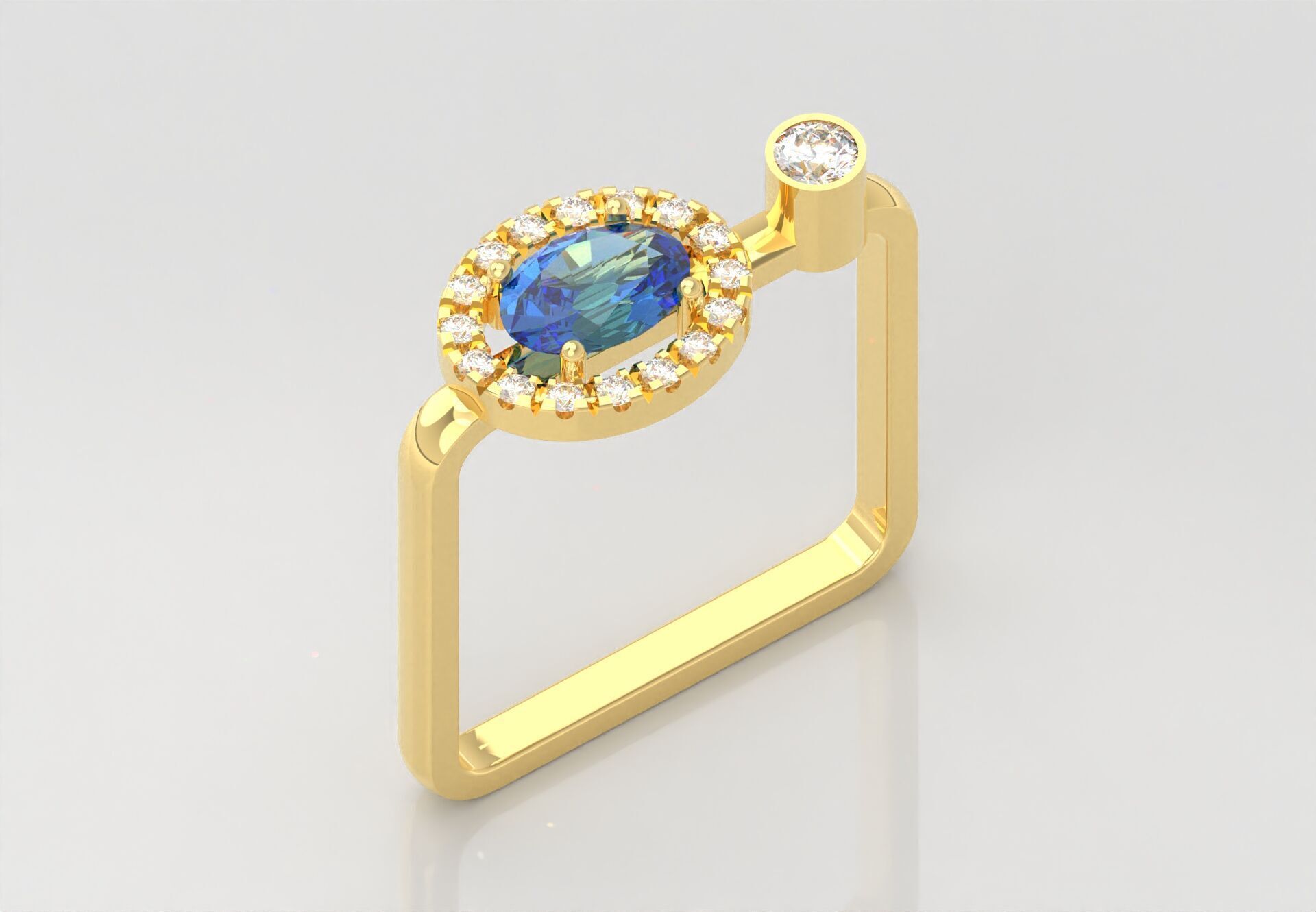 Fashion Ring With Diamonds 3D print model_1