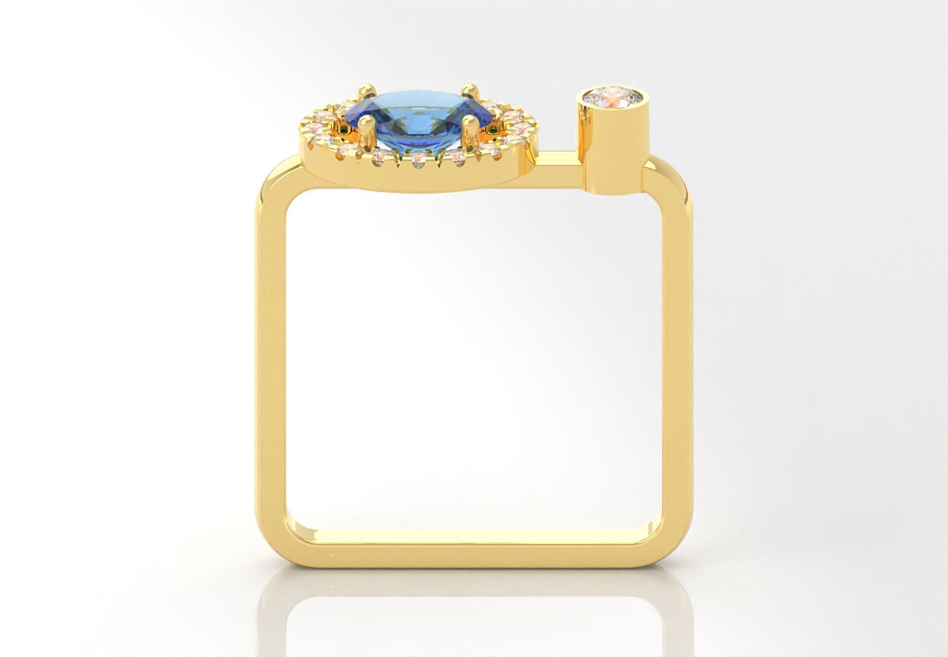 Fashion Ring With Diamonds 3D print model_3