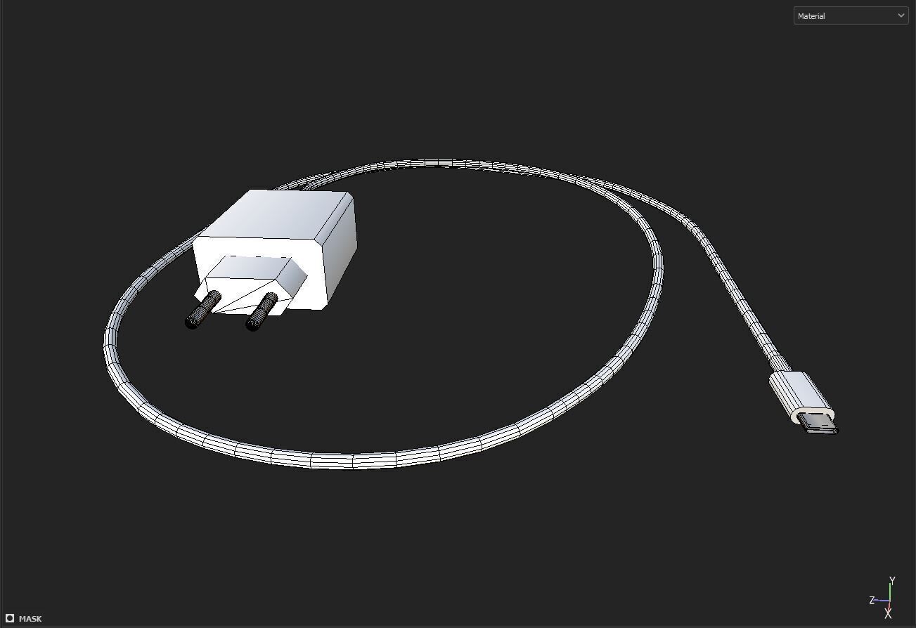 phone charger Low-poly 3D model_7