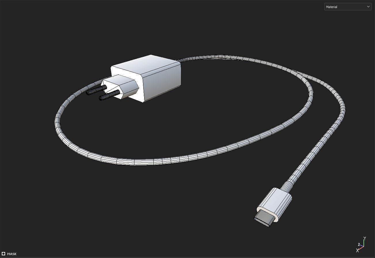 phone charger Low-poly 3D model_6