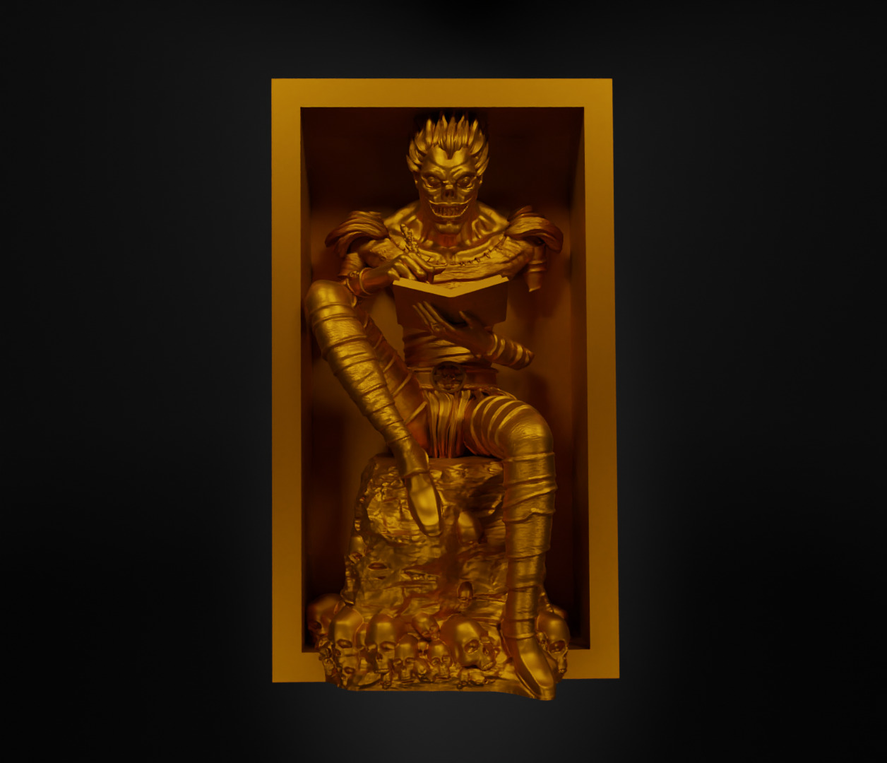 Death Book Nook - Anime Death Note Bookend - Book Shelter Prop 3D print model_9