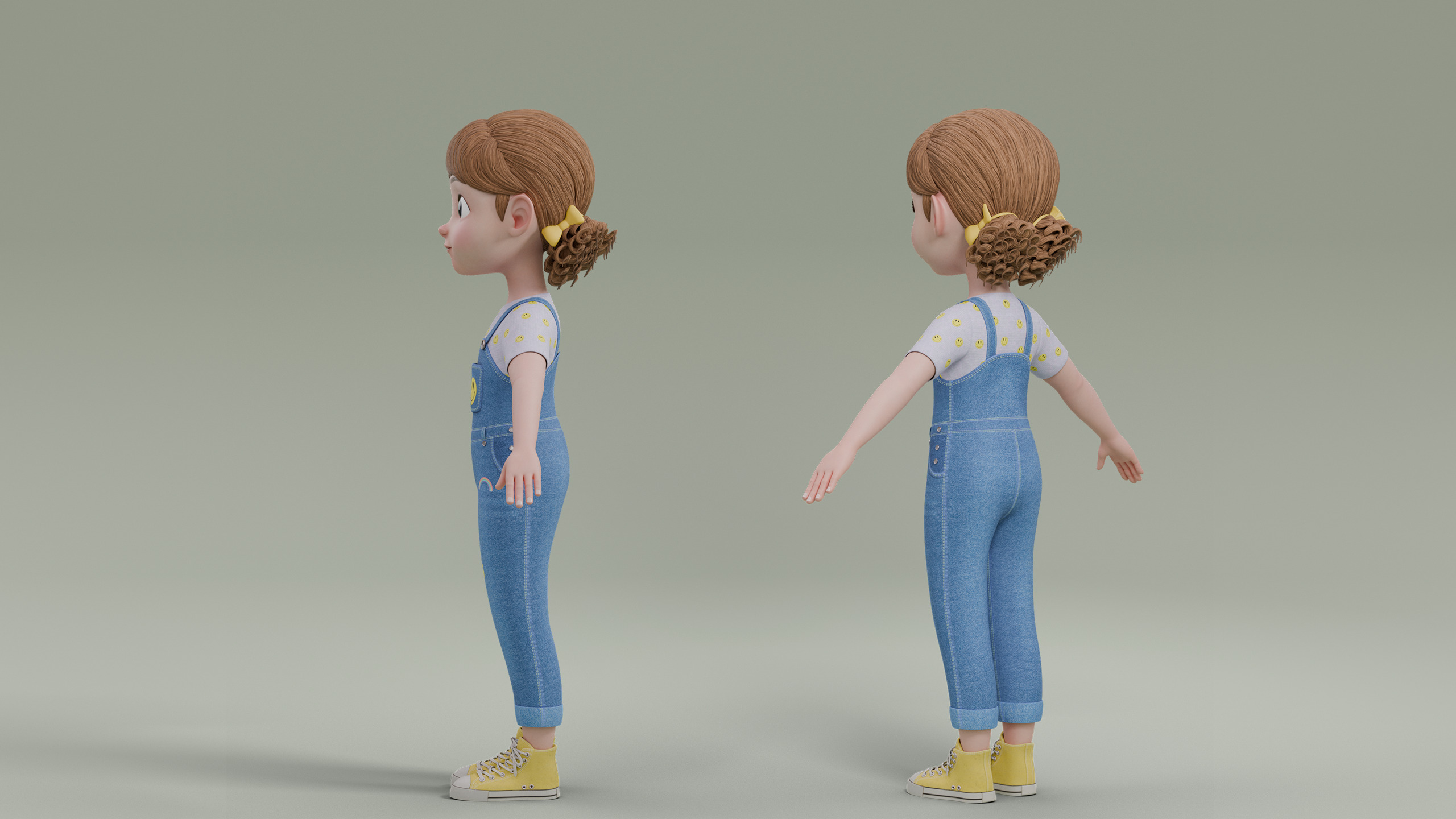 3D model Cartoon Girl Rig VR / AR / low-poly | CGTrader