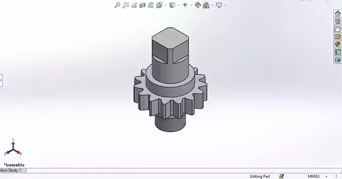 Industrial Gear Shaft CNC  3D Printable Mechanical Part 3D print model
