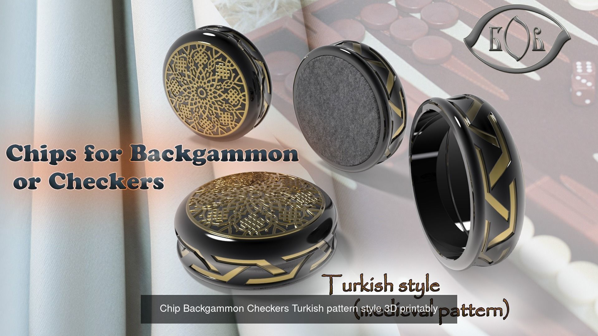 Chips for Backgammon and Checkers 3D printabl collection _4