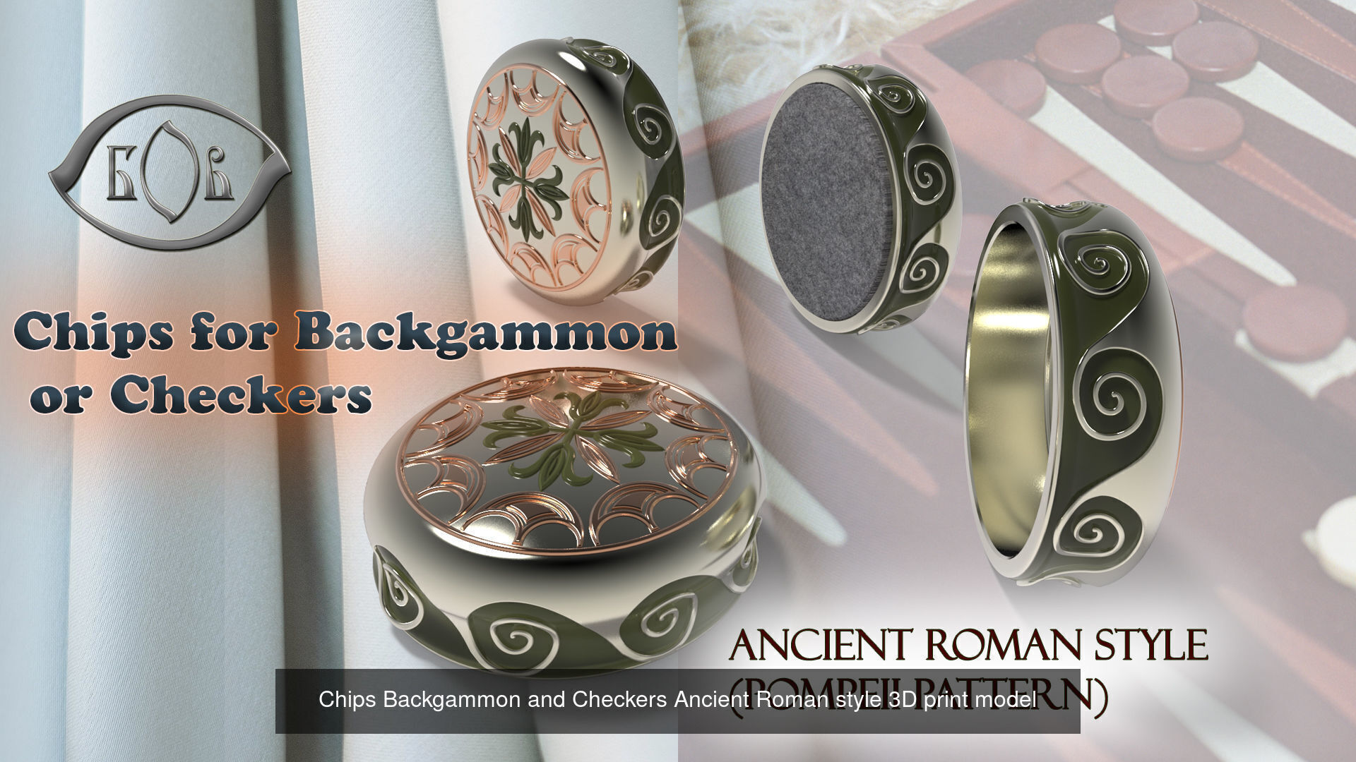 Chips for Backgammon and Checkers 3D printabl collection _2