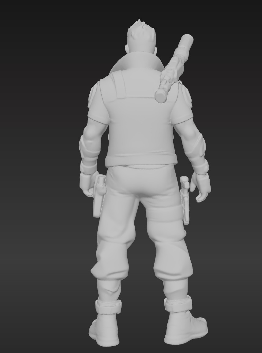 Cyberpunk Street Mercenary 3D Animated and Printable Character  Low-poly 3D model_6