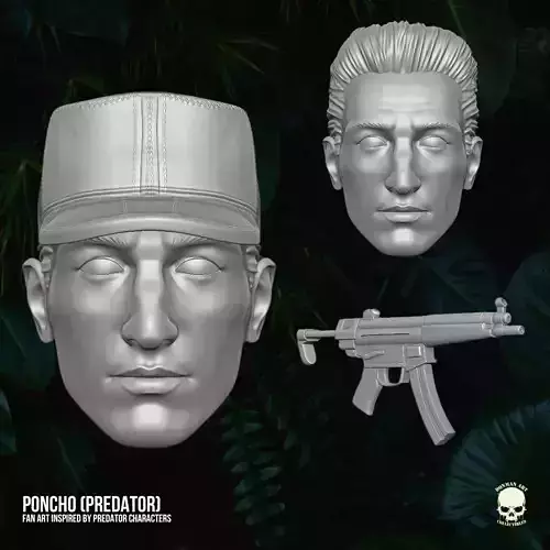 Poncho Predator fan art 3D printables For Action Figures