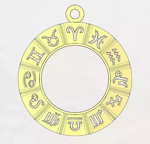 Zodiac pendant horoscope 3D print model