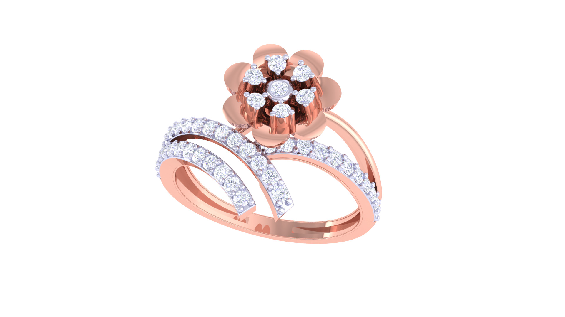 Women Ring  Render 3dm STL OBJ FBX Details 3D print model_1