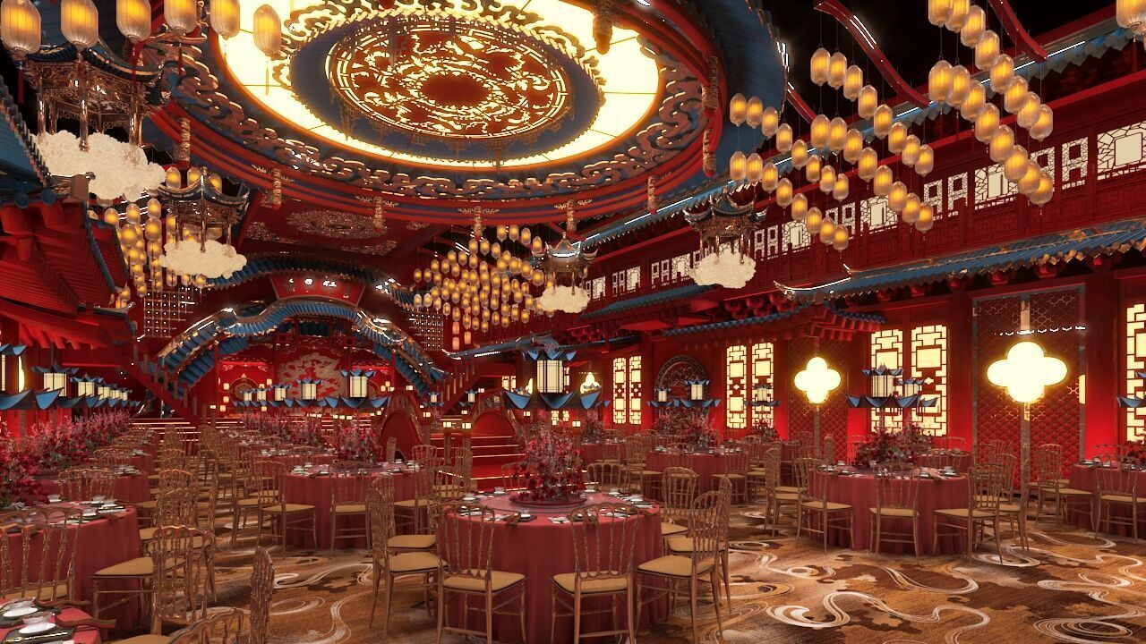 Chinese restaurant 3D model_5