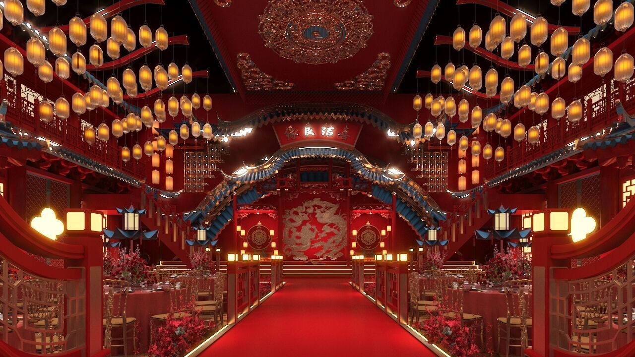 Chinese restaurant 3D model_2