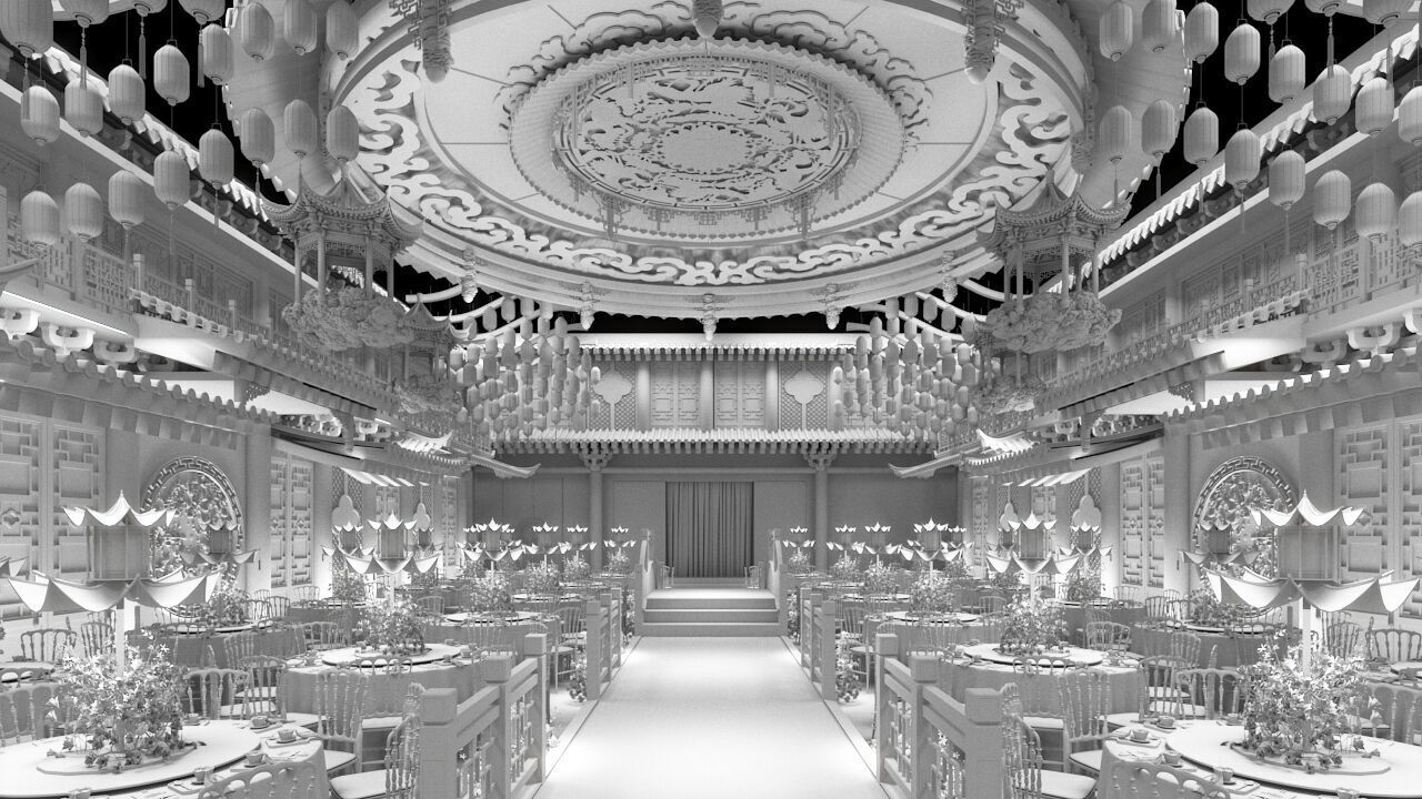 Chinese restaurant 3D model_14