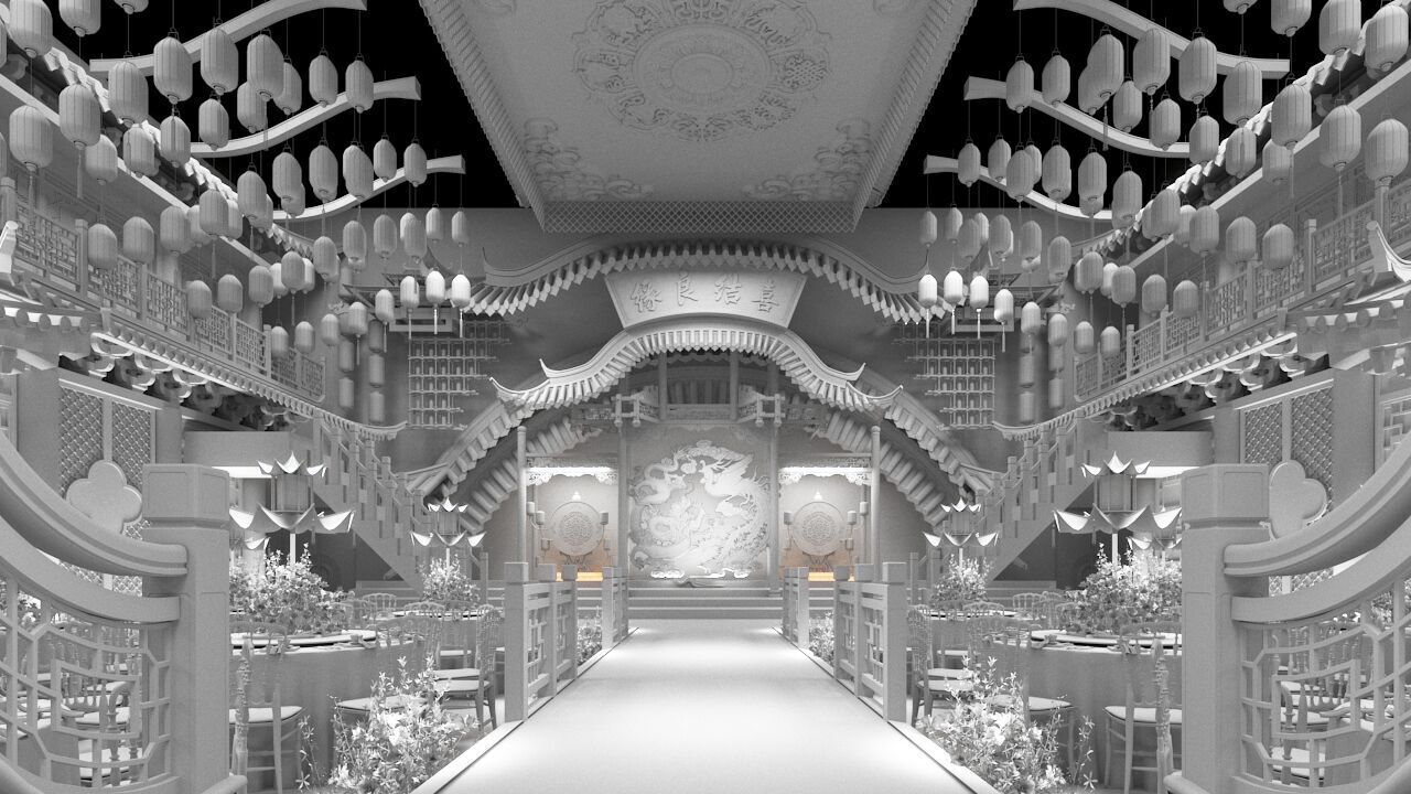 Chinese restaurant 3D model_12