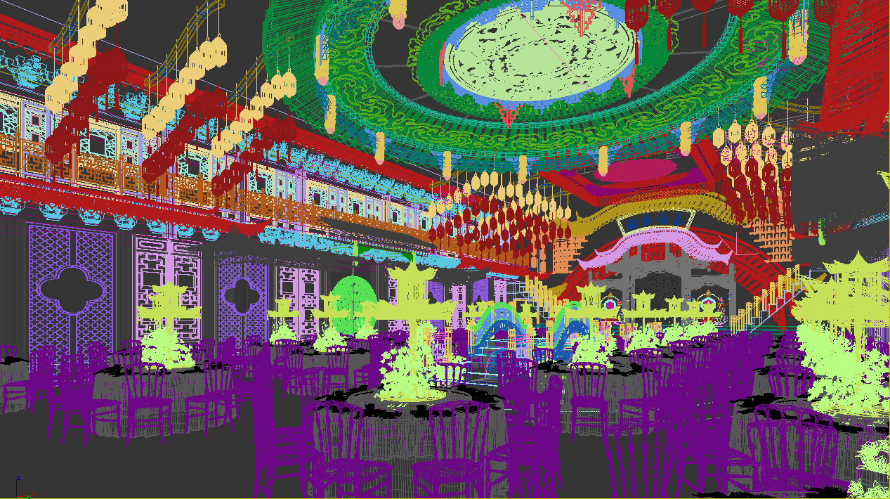 Chinese restaurant 3D model_9