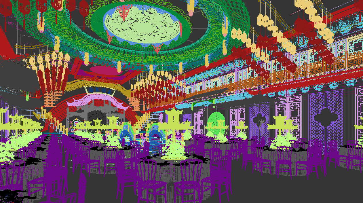 Chinese restaurant 3D model_10