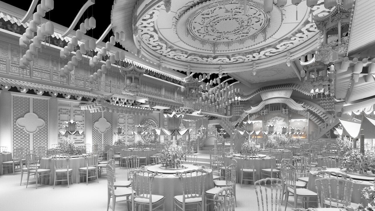 Chinese restaurant 3D model_13