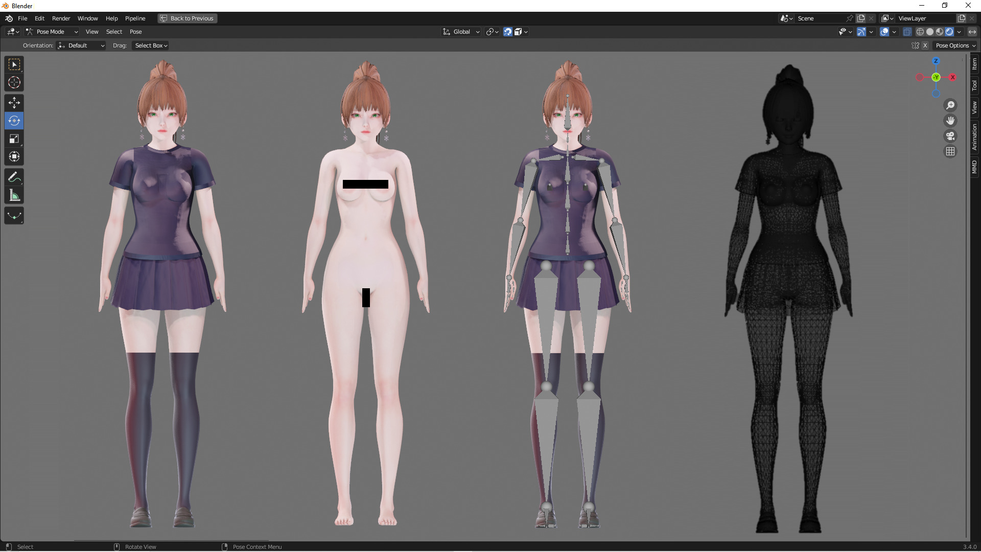 Casual Clothing 0016 - UE5 - Unity - Blender - Animated Low-poly 3D model_3