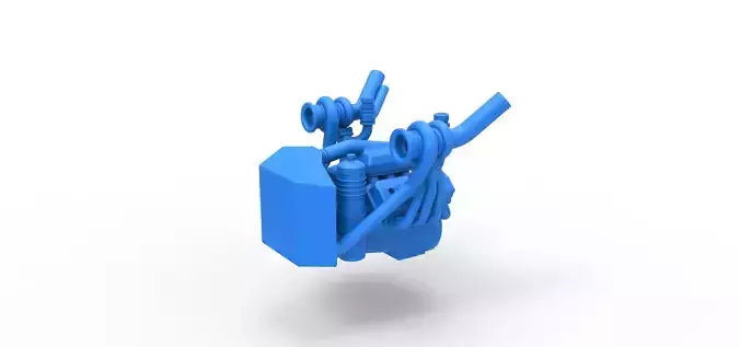 Engine of Uphill Sand Racing Dragster Version 3 Scale 1 to 25