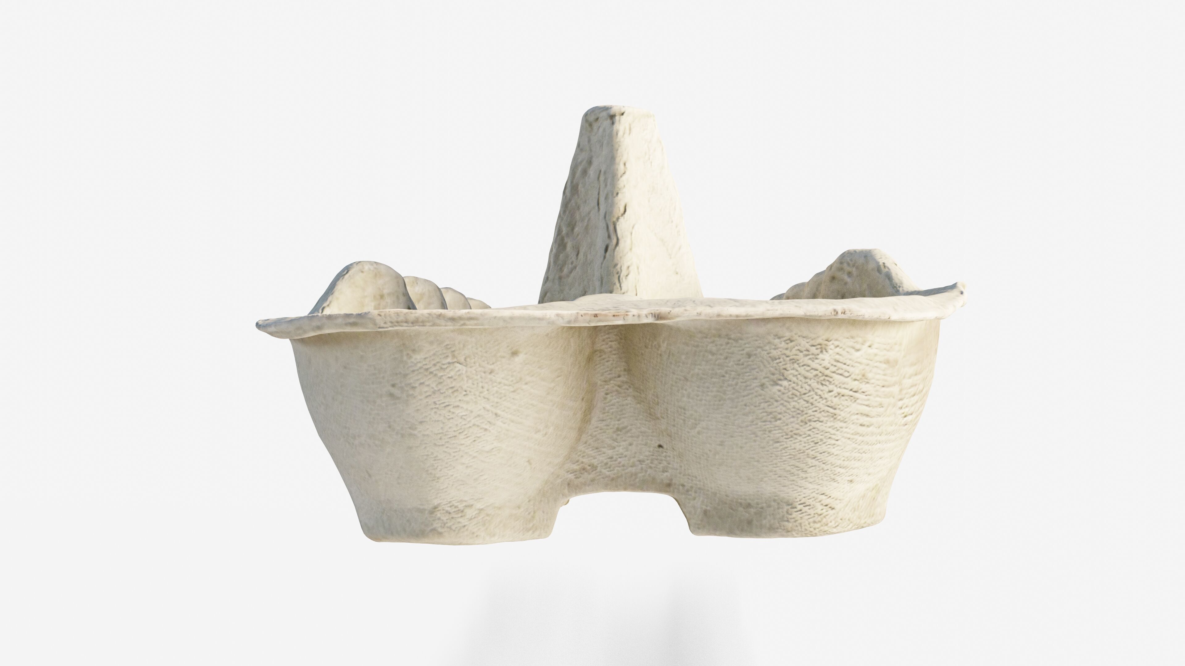 Scanned paper egg tray Low-poly 3D model_7