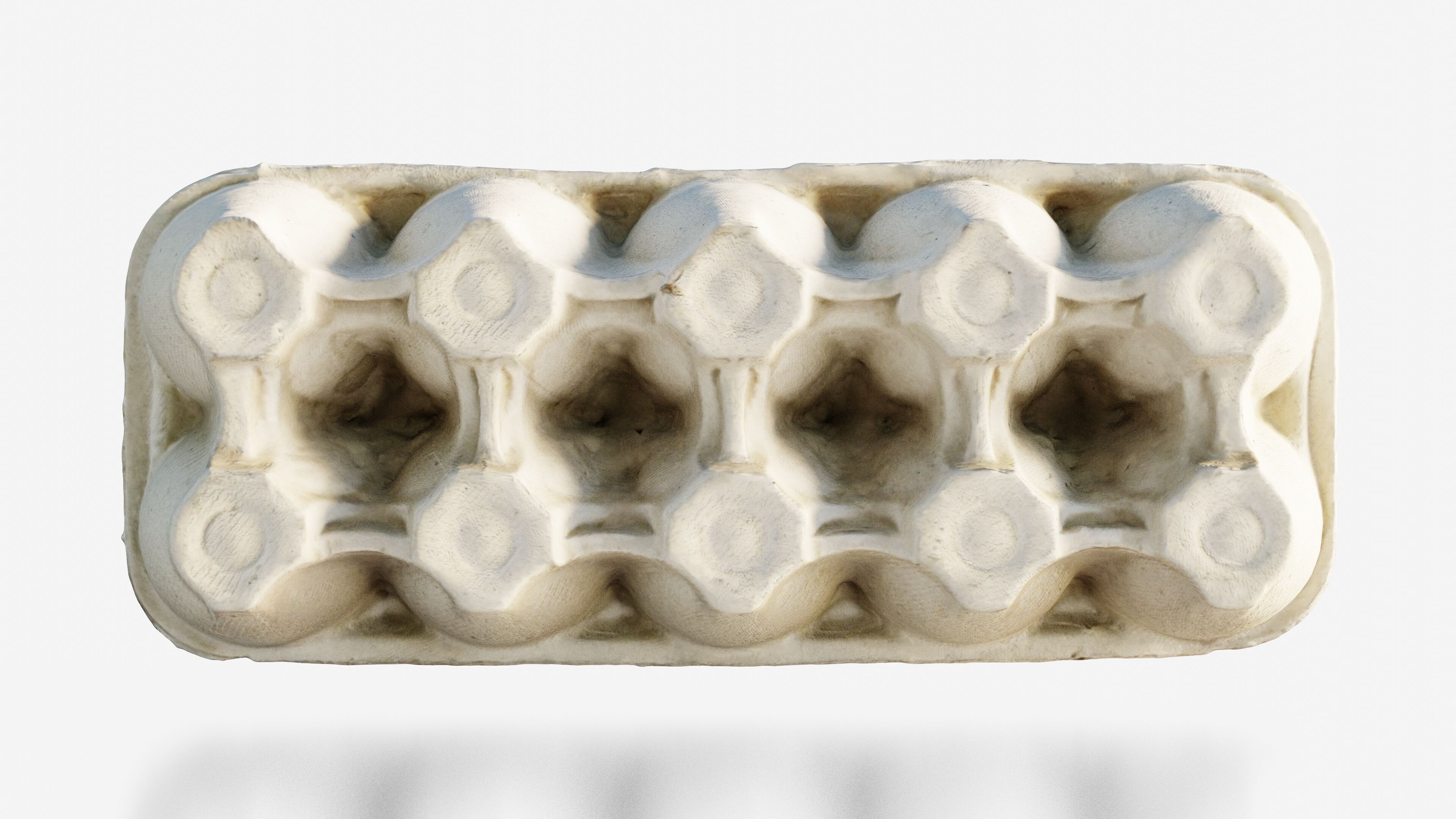 Scanned paper egg tray Low-poly 3D model_8