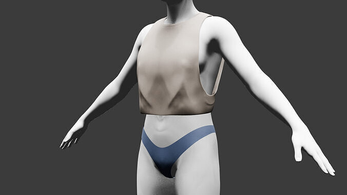 Crop Top and Pantie Free low-poly 3D model