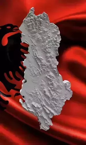 Albania Height Map Scale 1x400000