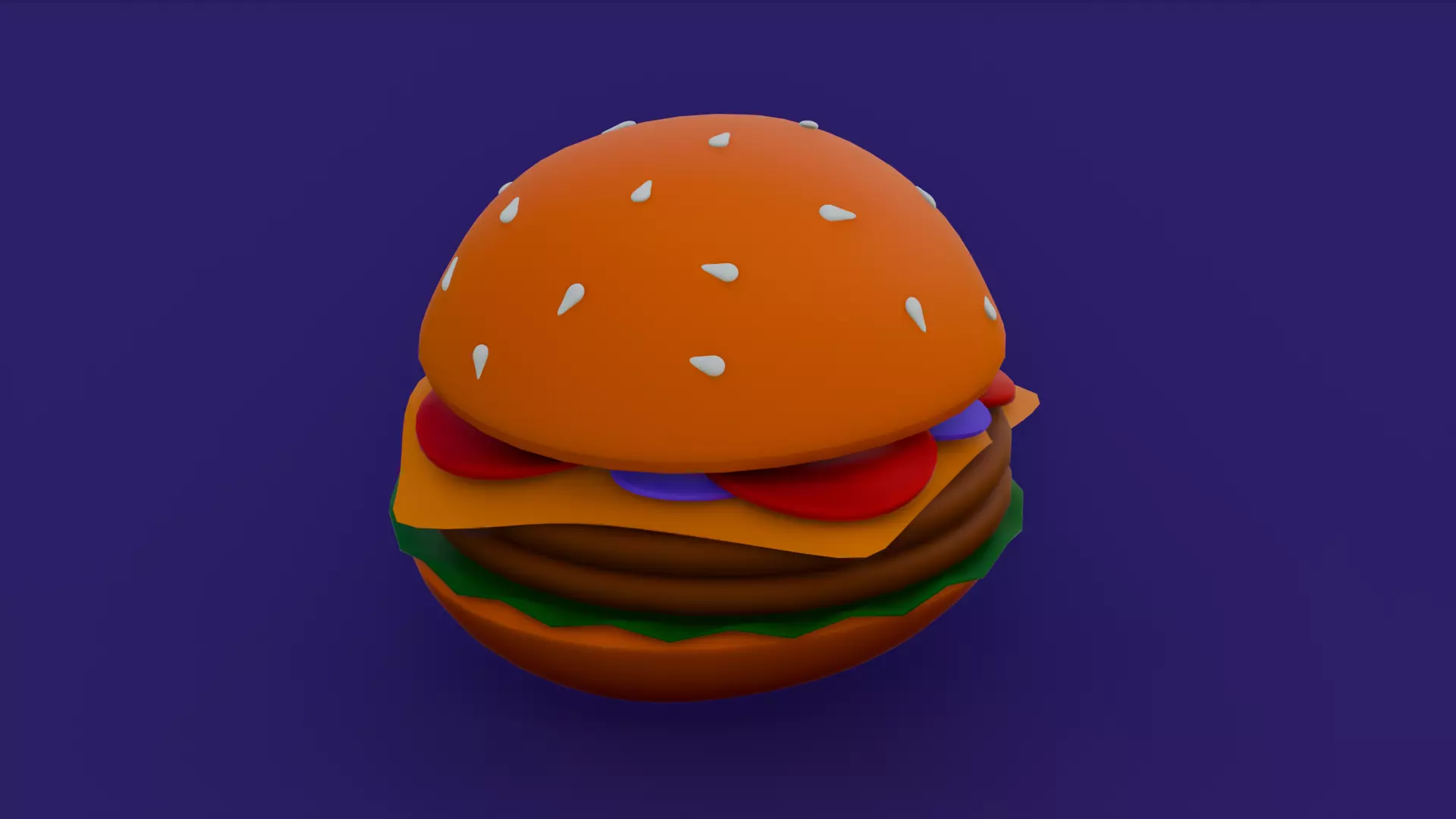 3D Burger Free low-poly 3D model