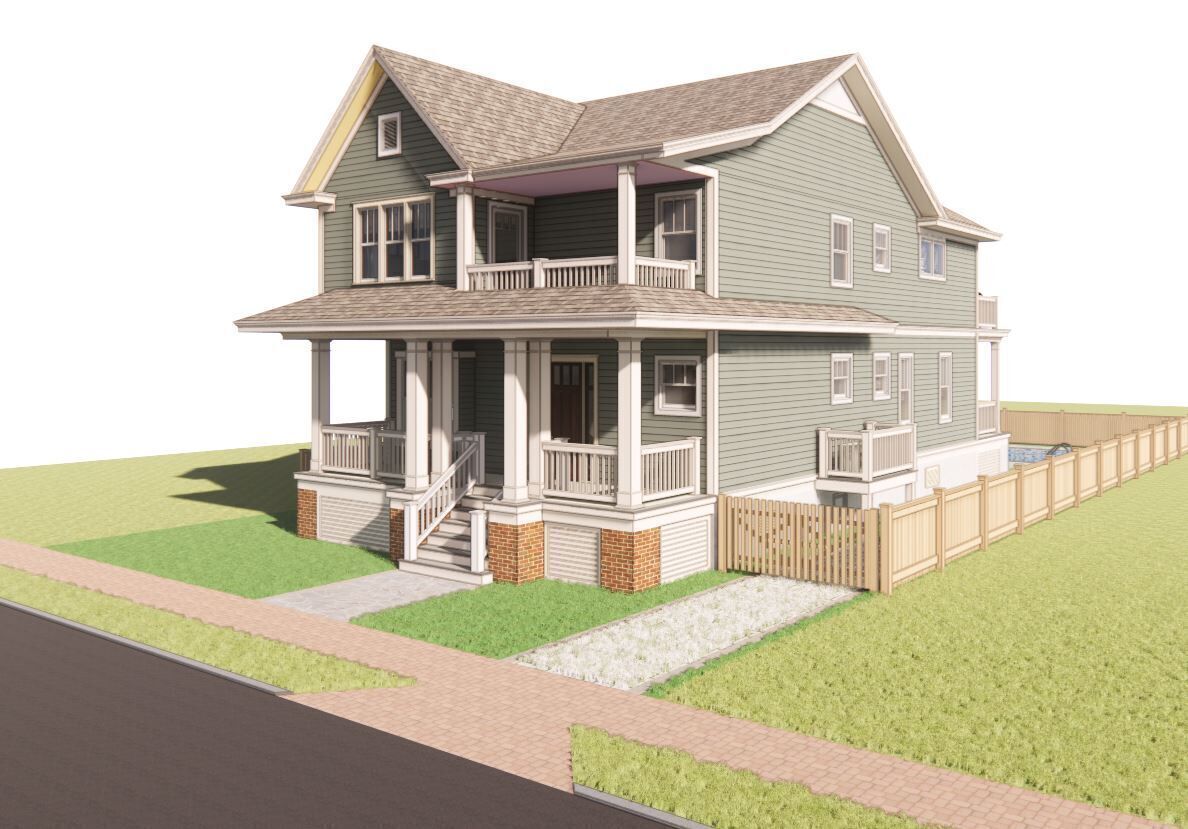 Classic American 2-Storey House 3D model_9