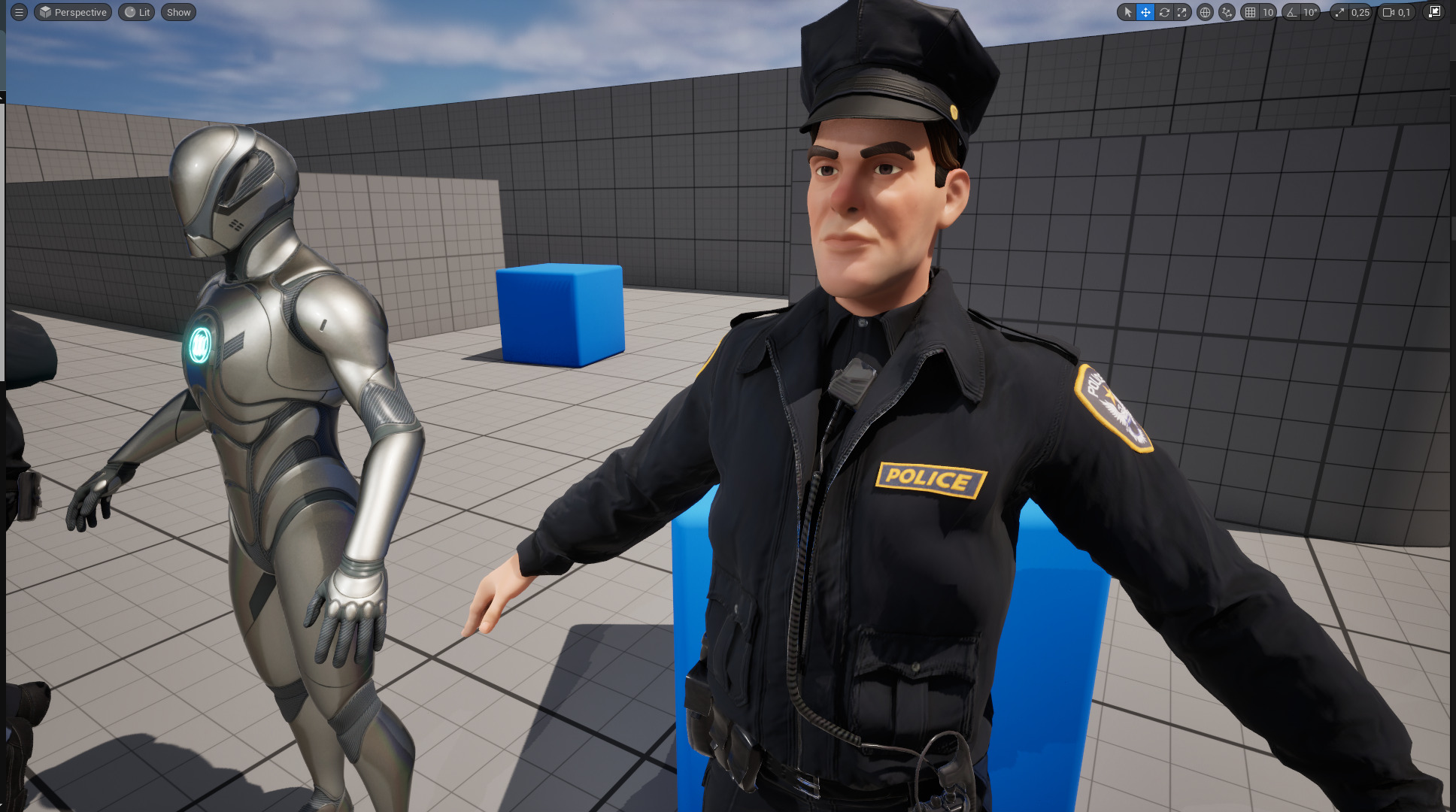 Cop Modle 3D model Stylized Cop Cartoon Police Officer Rigged Policeman VR / AR ...