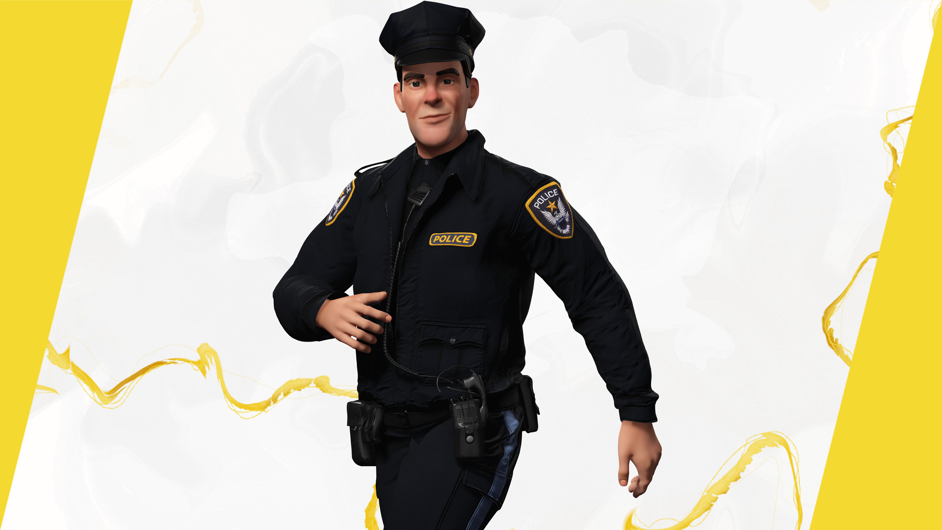 Cop Model 3D model Stylized Cop Cartoon Police Officer Rigged Policeman VR / AR ...