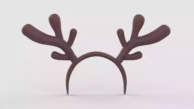 Deer Antler Headband 3D model