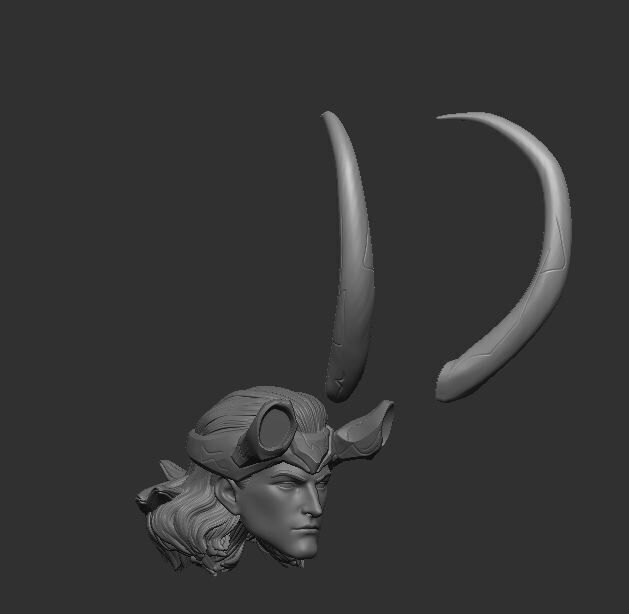 Loki Marvel Rivals Headsculpt for Action Figures 3D print model_2