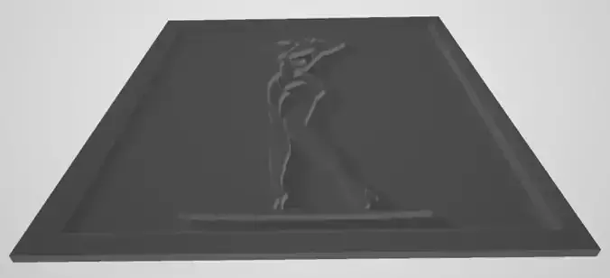 plane african tribal woman silhouette 3D print model
