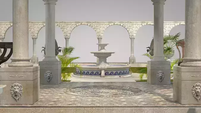 roman garden for houses 3D model 3