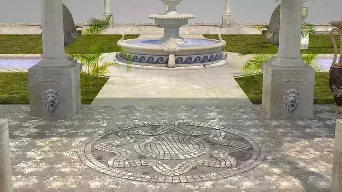 roman garden for houses 3D model 4