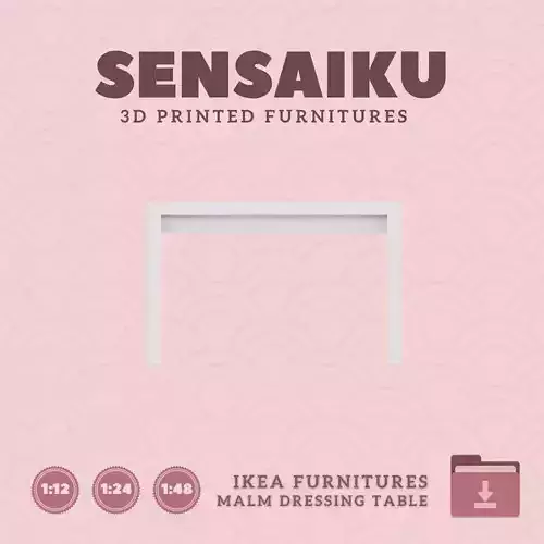 Miniature Malm Dressing Table IKEA  3D Print Instant Download 3D print model