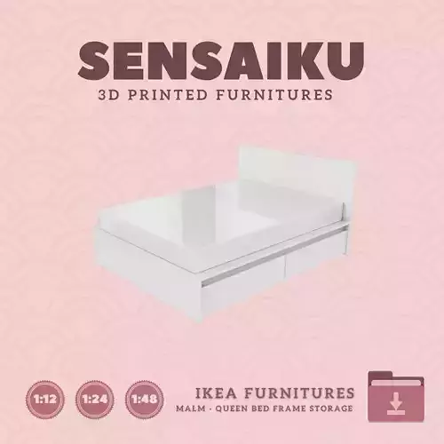 Miniature Malm Bed Frame - Queen Bed  IKEA 3D Print