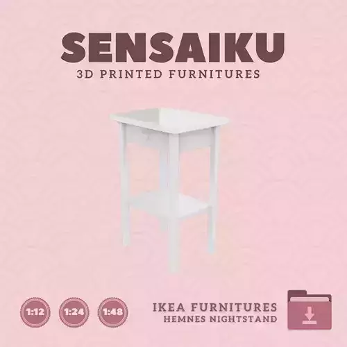 Miniature HEMNES Side Table Nightstand IKEA 3D Print