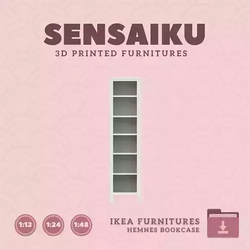 Miniature HEMNES Bookcase 2 IKEA  3D Print Instant Download