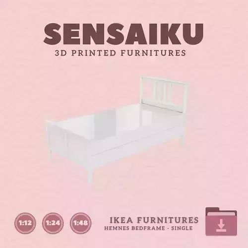 Miniature HEMNES Bedframe - Single Bed IKEA 3D Print